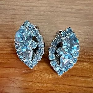 Vintage 1960’s blue rhinestone clip-ons